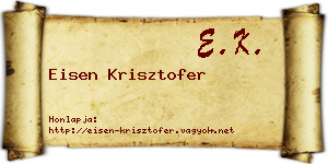 Eisen Krisztofer névjegykártya